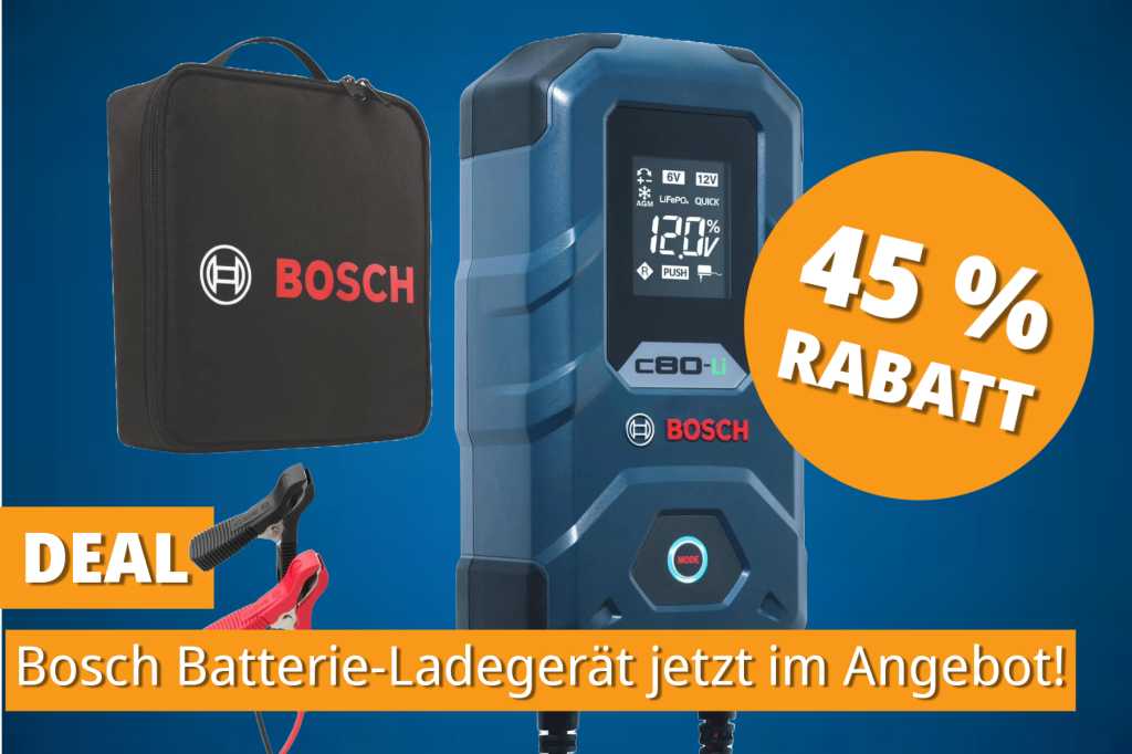 Image: Werkstatt-Favorit jetzt gÃ¼nstig: Bosch LadegerÃ¤t jetzt mit 45â¯% Rabatt bei Amazon