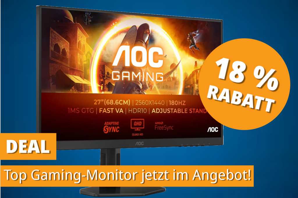 Image: Fast 15.000 Top-Bewertungen: Gaming-Monitor mit 180 Hz und QHD im Angebot