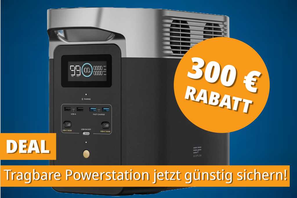 Image: Tragbare Powerstation fÃ¼r Blackouts und Camping â jetzt fÃ¼r 699 â¬ statt 999 â¬