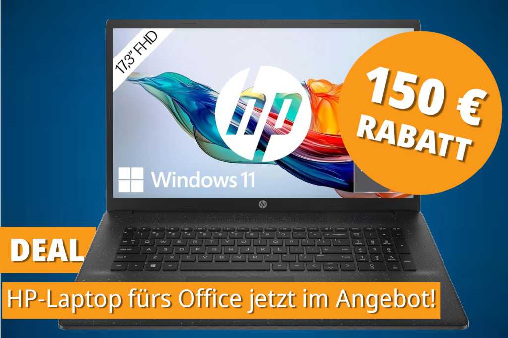 Image: HP-Laptop mit 17,3 Zoll, Ryzen 7 & 16 GB RAM jetzt 150â¯â¬ gÃ¼nstiger