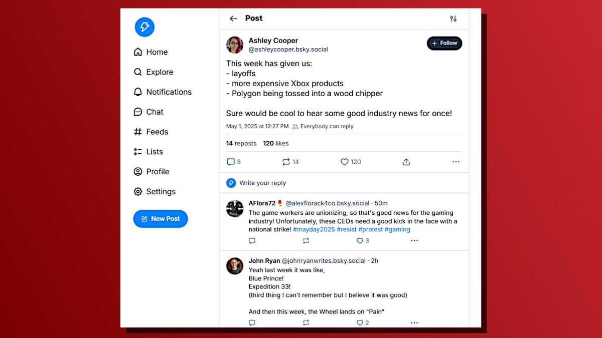 Bluesky tone of conversation screenshot