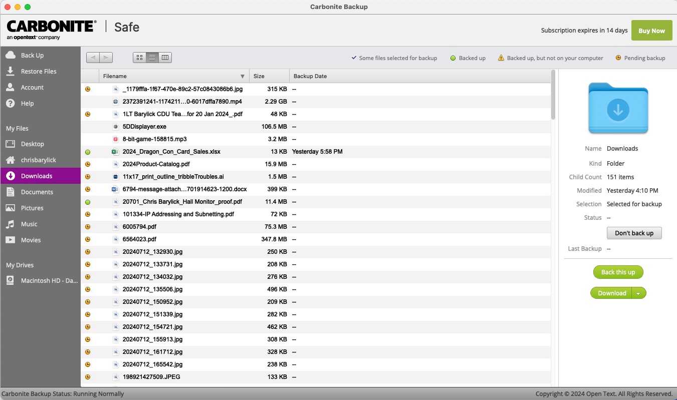 Backup 4 carbonitesafe 4