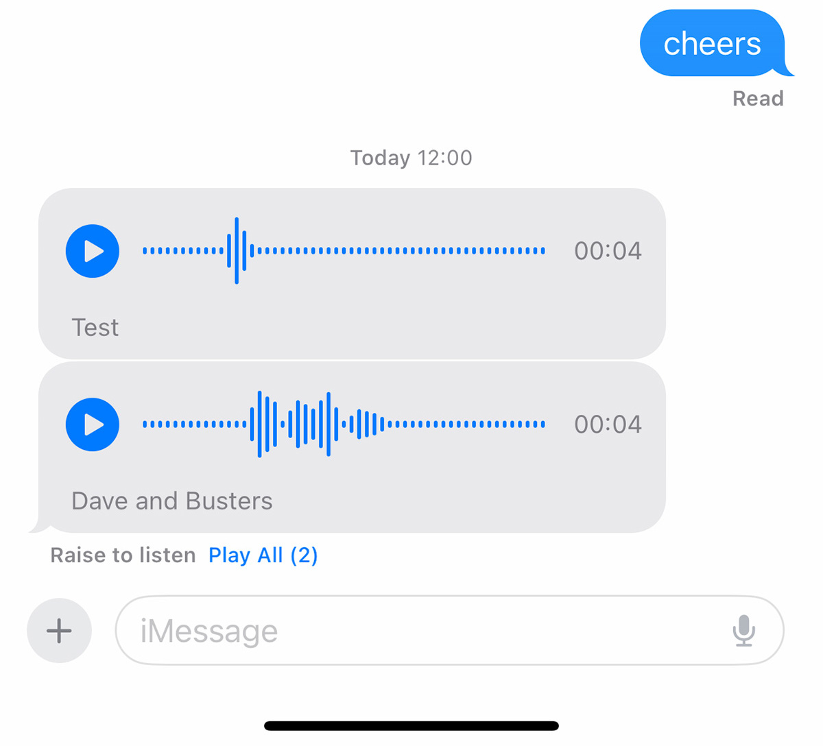 Dave and Busters Messages bug UK test