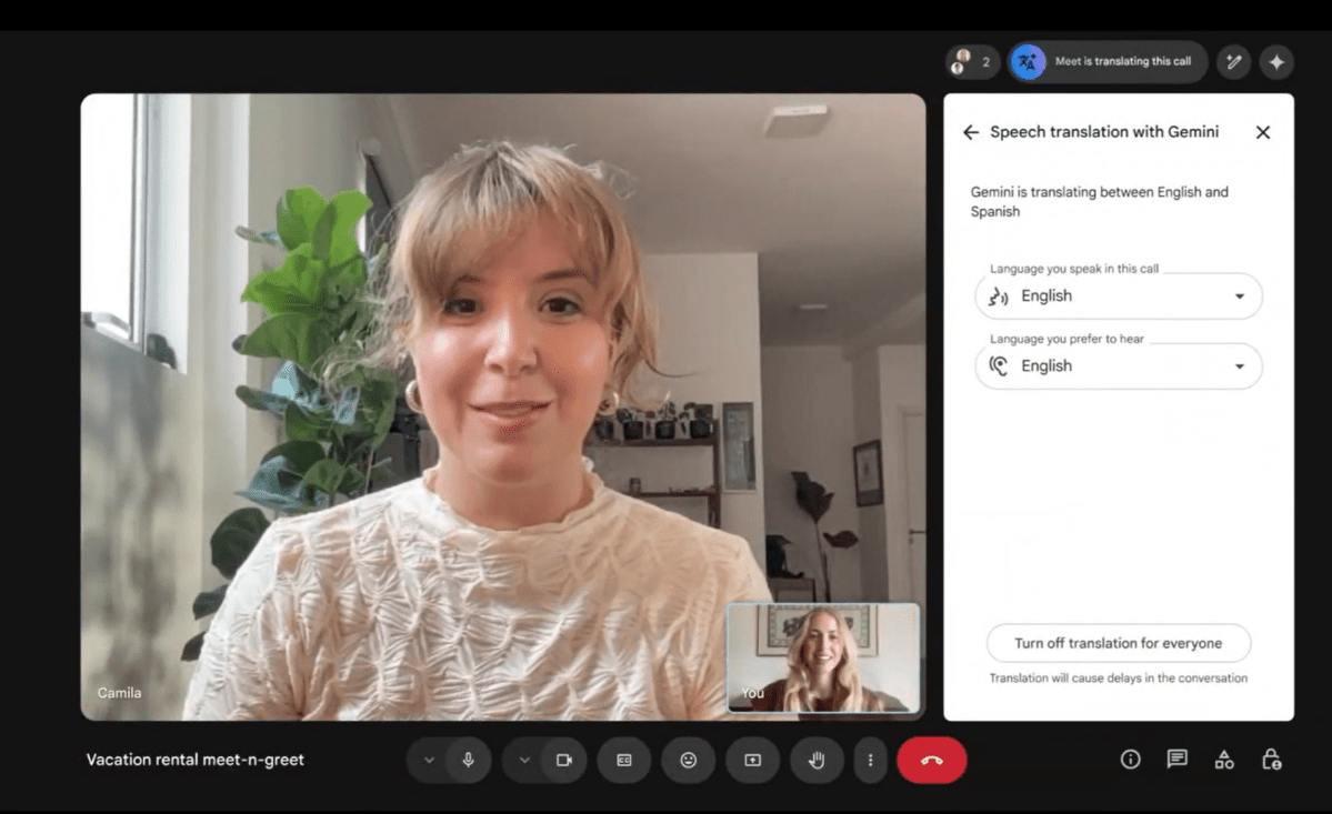 Google Meet speech translation 1