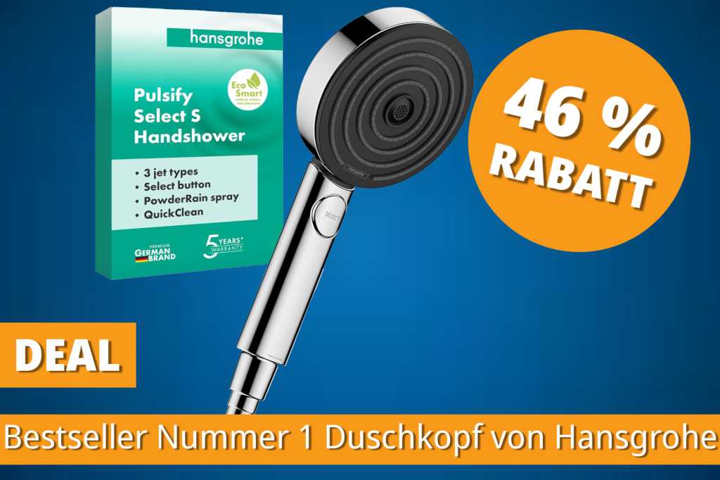 Image: Mit diesem Hansgrohe-Duschkopf sparen Sie Wasser und Geld: Bestseller Nr. 1 jetzt fÃ¼r unter 25 Euro