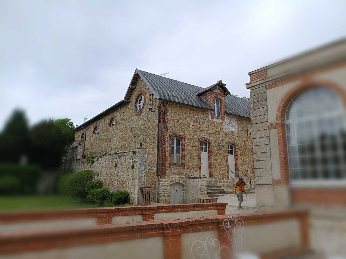 Tilt shift mode shot of a farm building