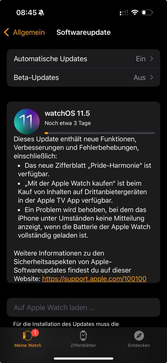 watchOS 11.5 schließt einen Batterie-Fehler und bringt neues Zifferblatt