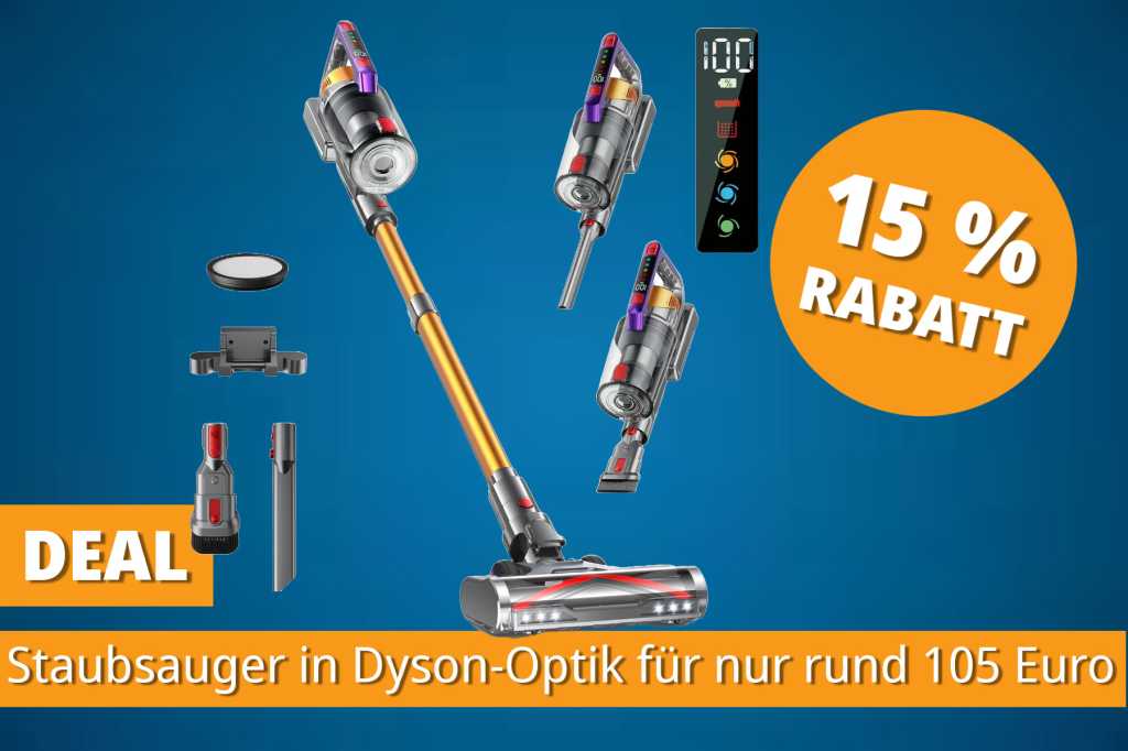 Image: GÃ¼nstige Dyson-Alternative: Akku-Staubsauger mit starker Saugleistung und Spezial-Feature jetzt fÃ¼r nur 105â¯Euro