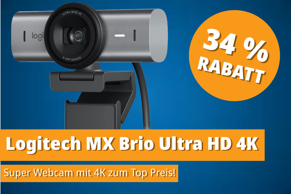 Image: Die beste Webcam jetzt reduziert: Logitech MX Brio Ultra HD 4K Webcam