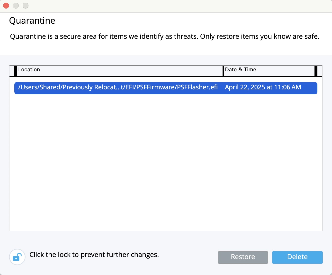 McAfeeTotalProtection Quarantine 2