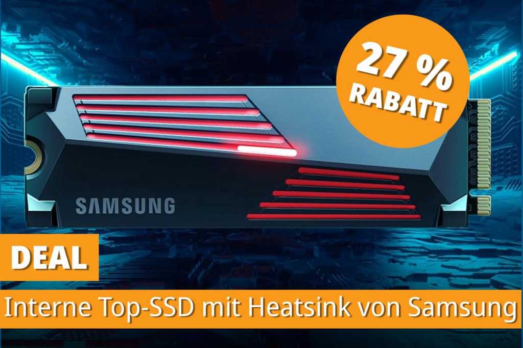Image: SSD-Upgrade fÃ¼r PC & Konsole: Samsung 990 Pro mit Heatsink und 4 TB jetzt fÃ¼r unter 300 Euro im Blitzangebot