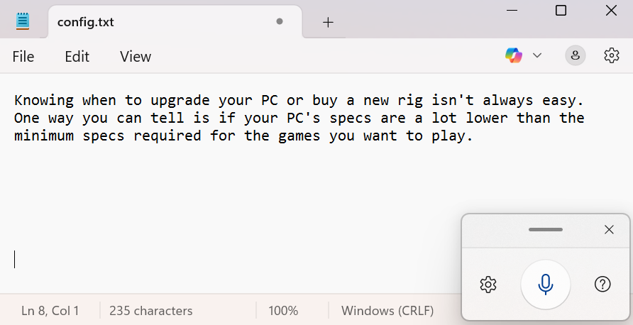 Windows 11 Voice typing tool