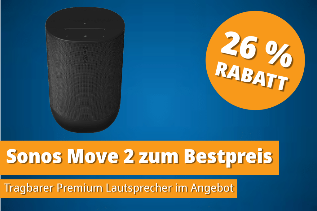 Image: Sonos Move 2: Leistungsstarker tragbarer Lautsprecher jetzt deutlich reduziert
