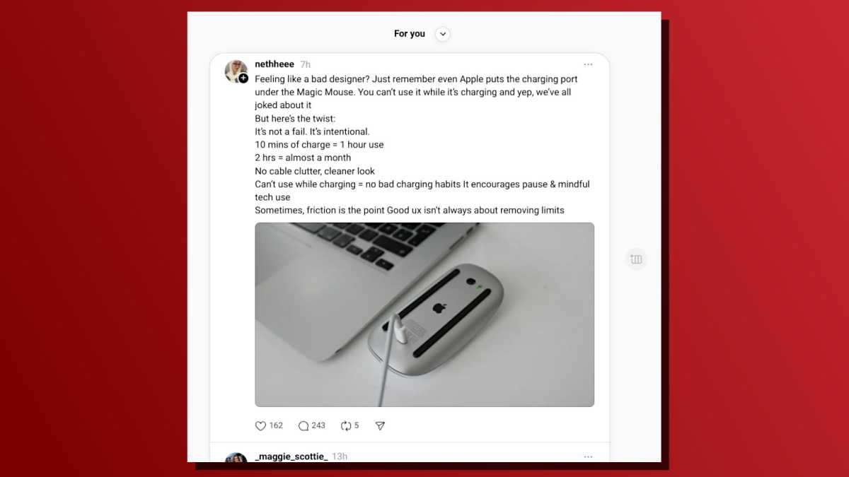 Threads feed algorithm quality screenshot