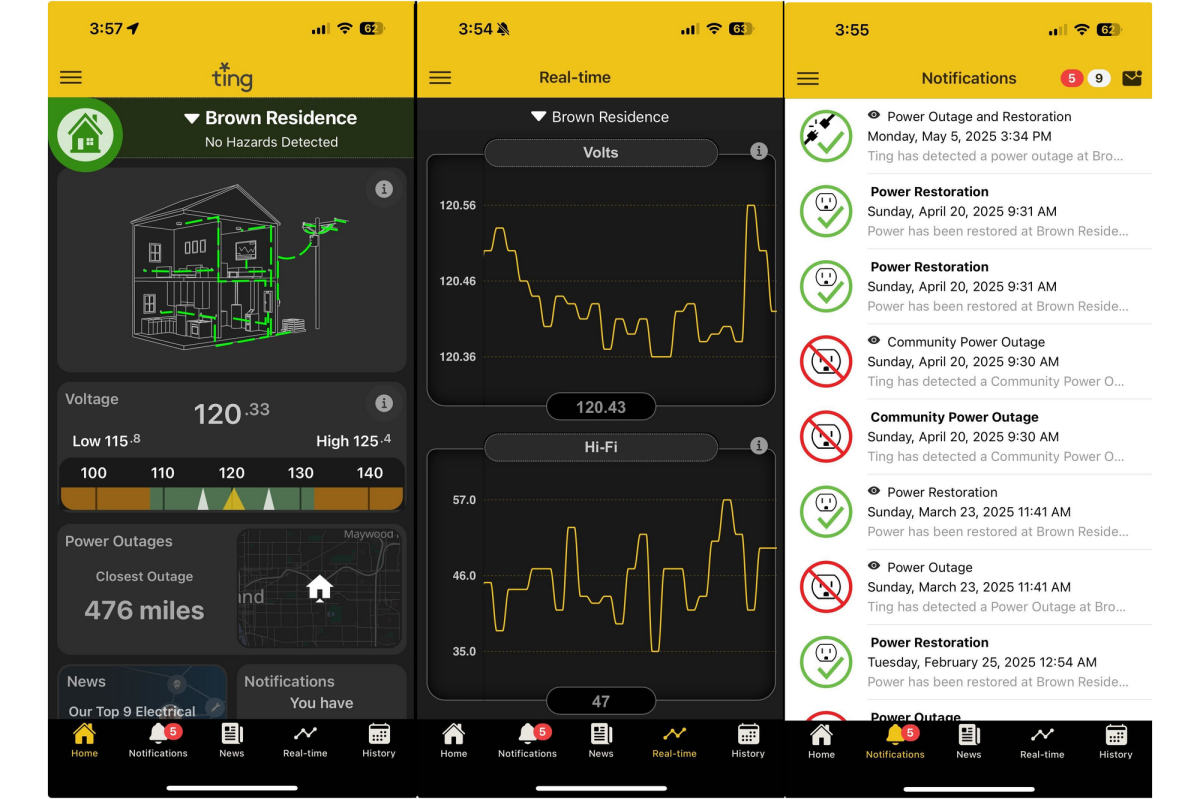 Ting app screenshots