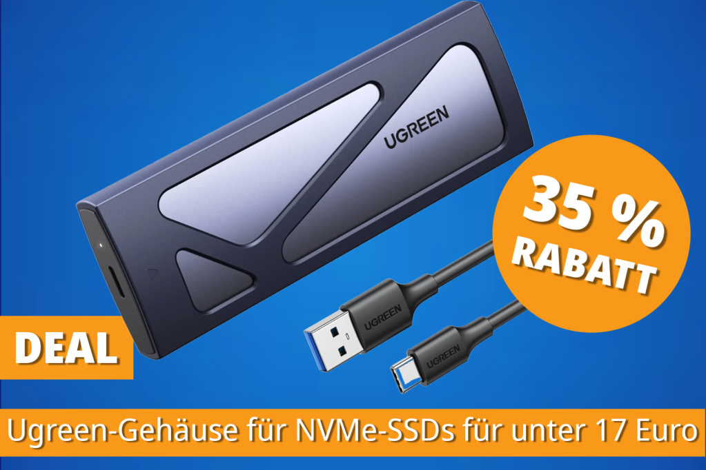 Image: Dieses Ugreen-SSD-GehÃ¤use fÃ¼r blitzschnelle DatenÃ¼bertragung gibt es jetzt fÃ¼r unter 17 Euro