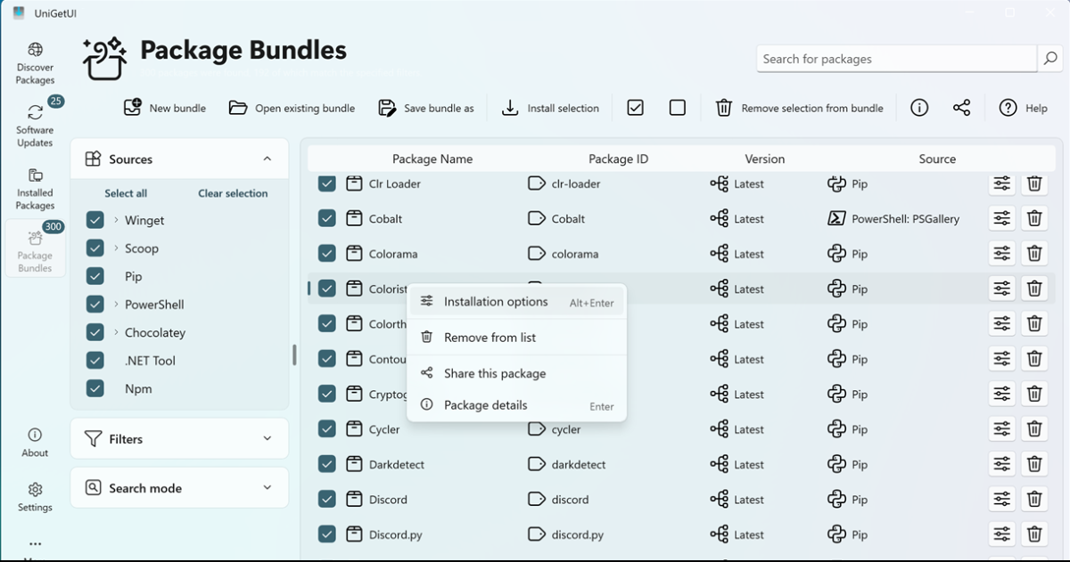 UniGet UI Package Bundles