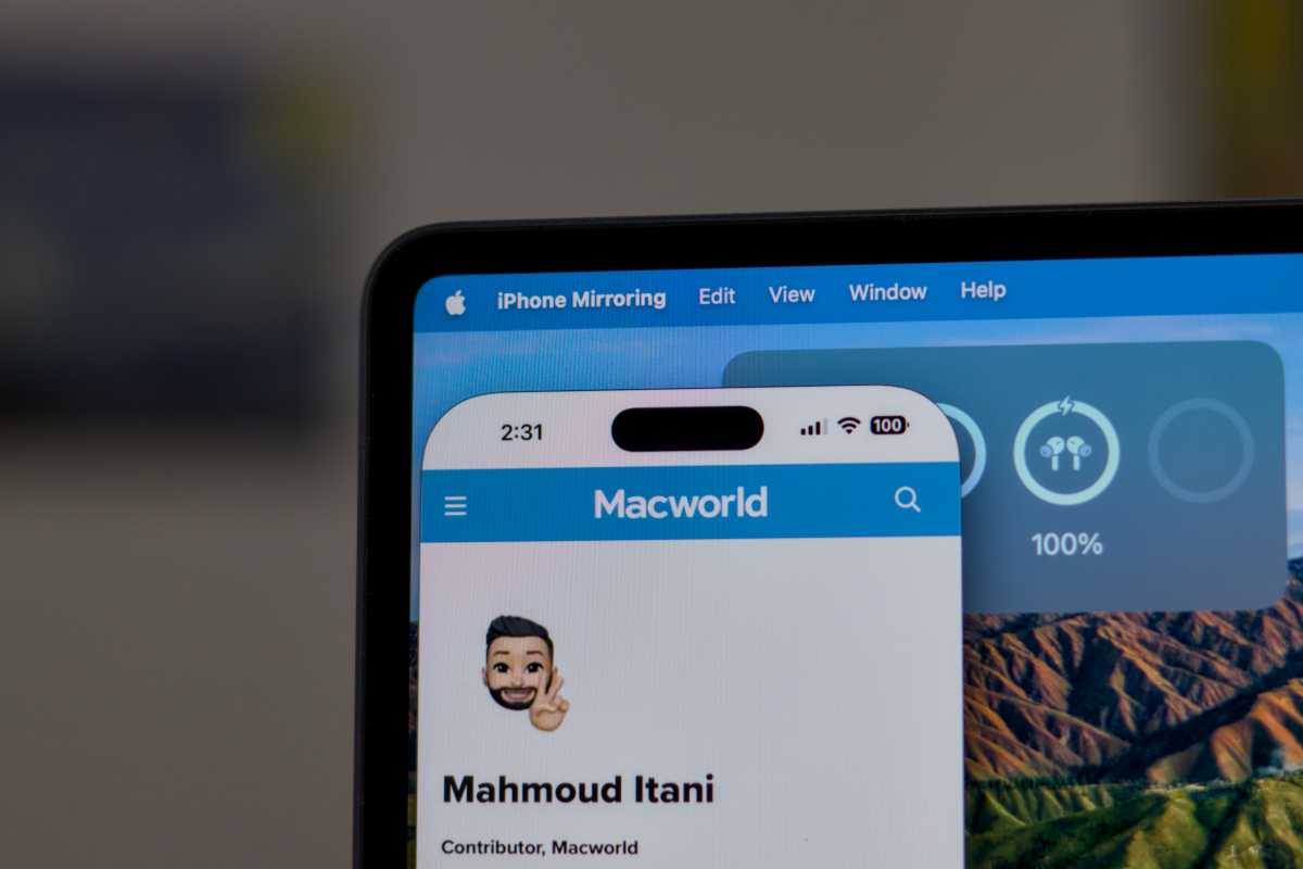 iPhone Mirroring on macOS