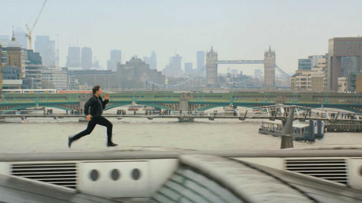 Tom Cruise running in Mission Impossible: Fallout