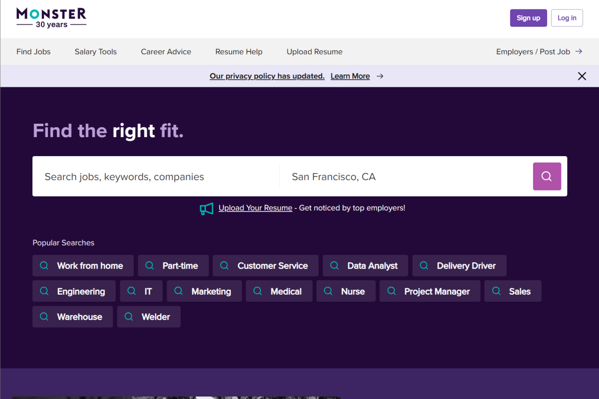 Monster.com job listing site