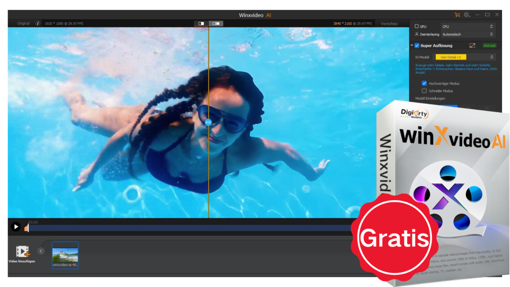 Image: Mit Winxvideo AI Videos & Bilder verbessern â jetzt Vollversion geschenkt