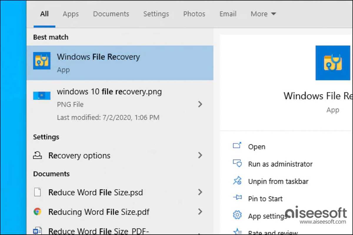 windows file recovery app