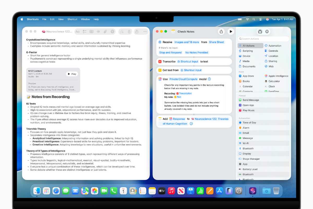 Apple Intelligence in Shortcuts app