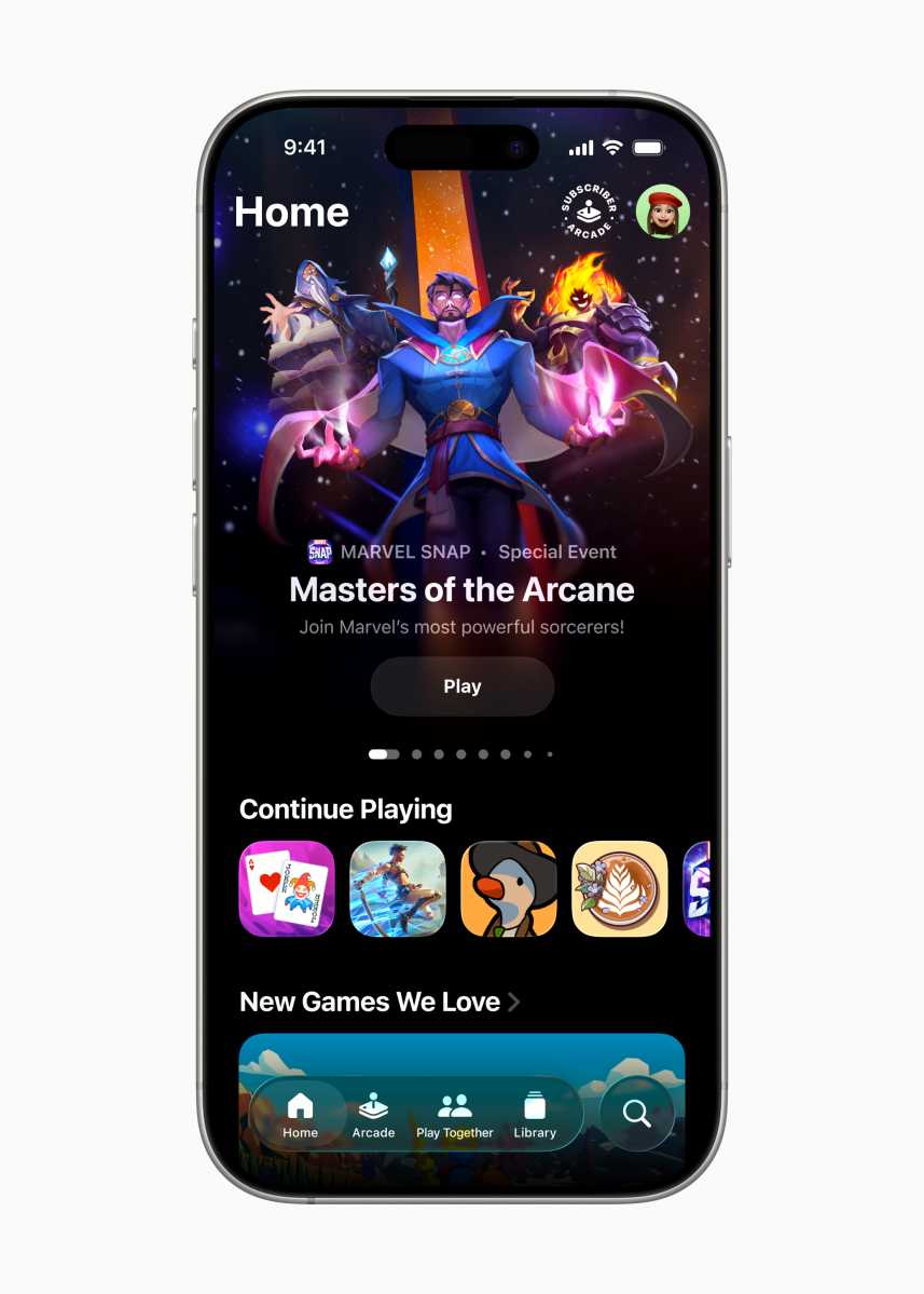 Apple WWDC25 iOS 26 Apple Games app 250609