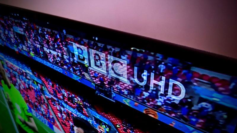 BBC Ultra HD logo on a TV