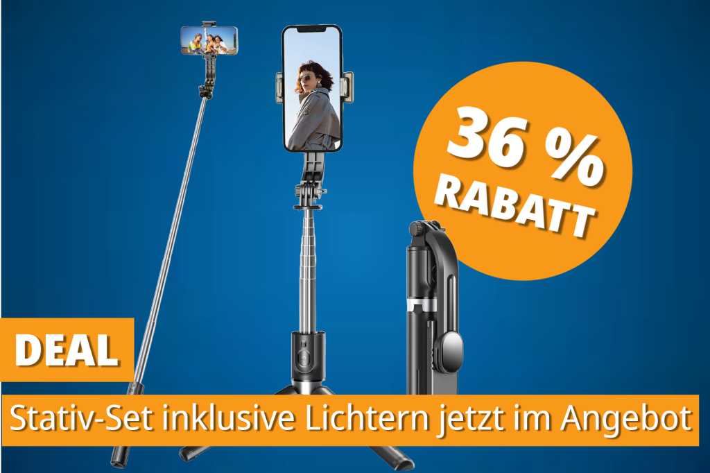 Image: FÃ¼r Content mit Komfort: Bestseller-Stativ mit Licht & Bluetooth jetzt unter 16â¯â¬