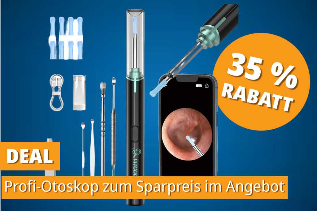 Image: Nie wieder blind im Ohr stochern â dieser Helfer zeigt Ihnen alles live, jetzt im Angebot