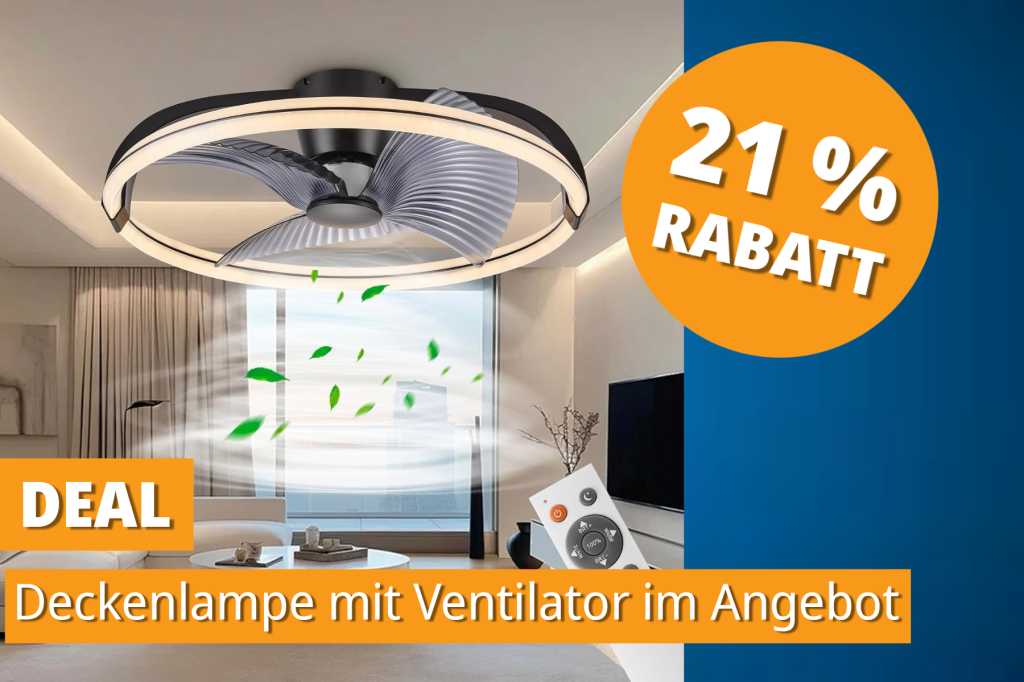 Image: Mehr als Licht: Diese Deckenleuchte bringt auch die Luft in Bewegung â jetzt im Angebot