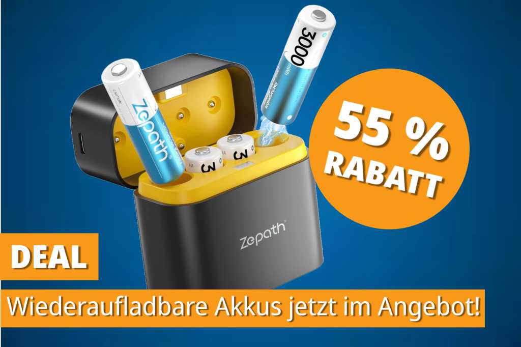 Image: Mehr Power, weniger MÃ¼ll: Diese Lithium-Akkus mit Ladecase kosten nur 17,99â¯â¬