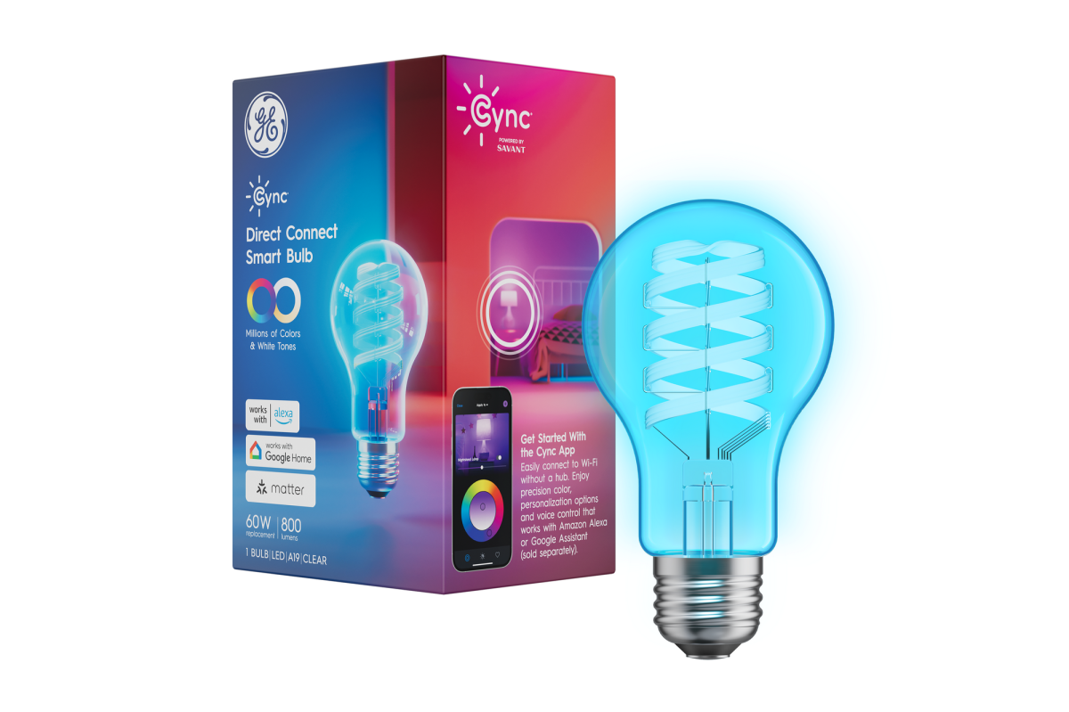 Cync Clear Full Color Direct Connect A19 Smart Bulb packaging