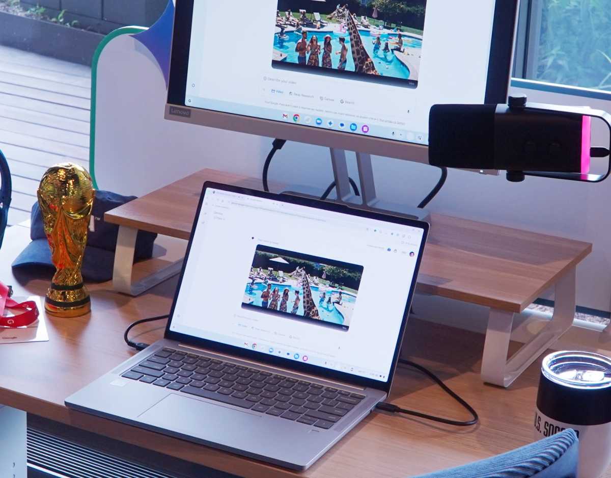 Lenovo Chromebook Plus 14 2025 with monitor