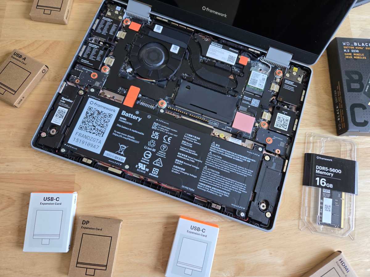 Framework Laptop 12 inside parts