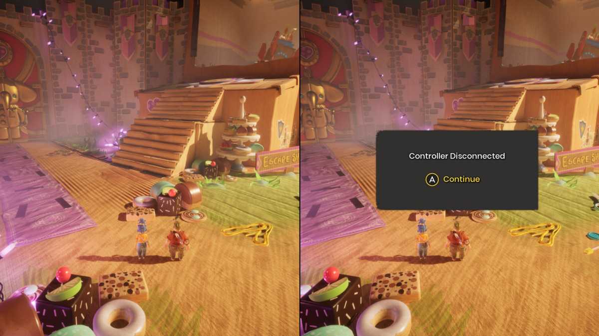 It Takes Two wireless controller disconnected message screenshot