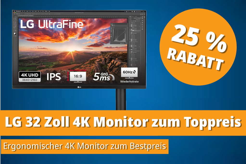 Image: GroÃes Upgrade fÃ¼r den Schreibtisch: Der LG 32UN880K zum Top-Preis
