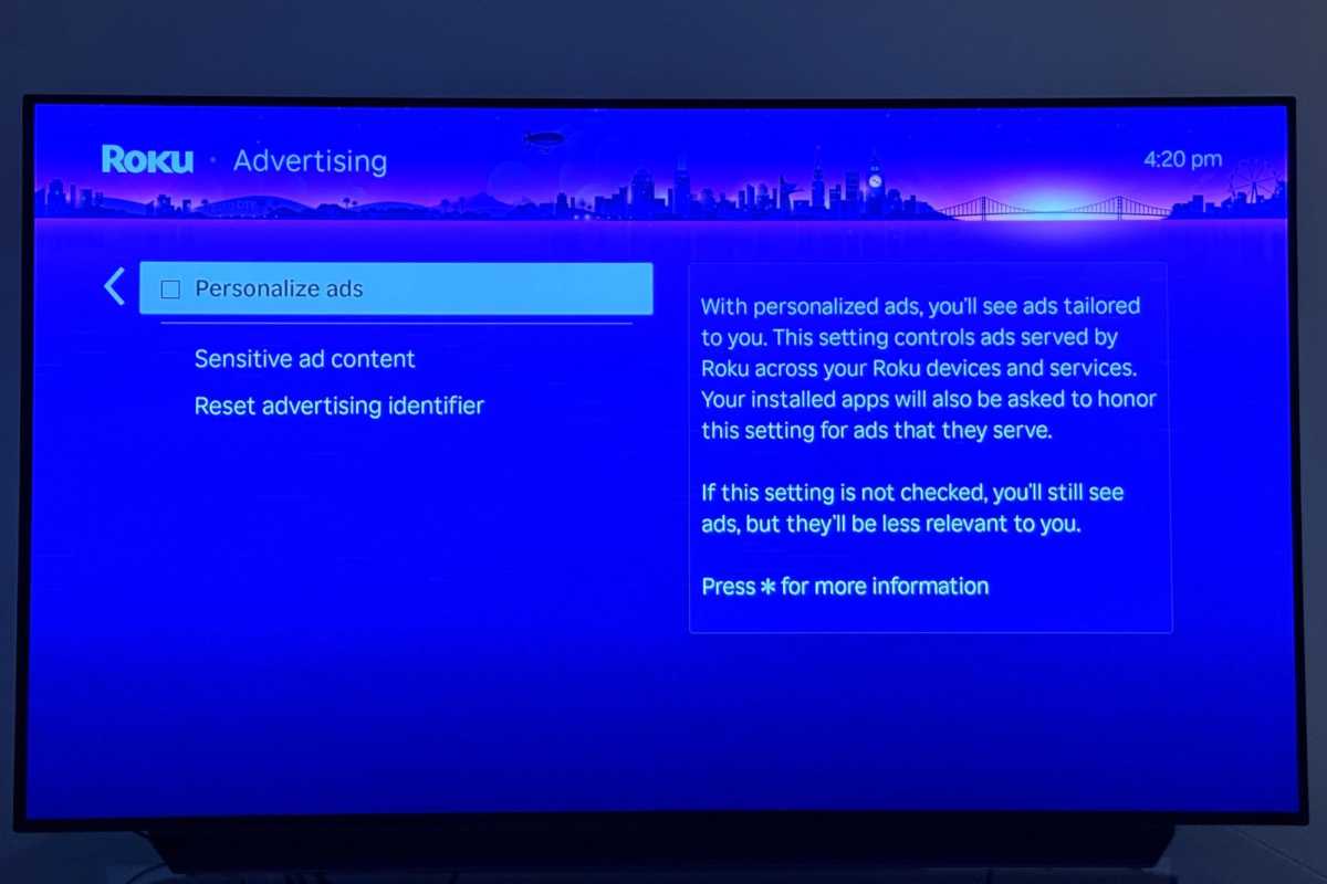Roku personalize ads