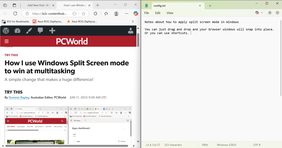 split screen mode