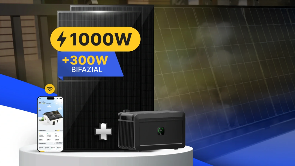 Image: 1000-Watt-Balkonkraftwerk mit Speicher nur 850 Euro: 450 Euro sparen