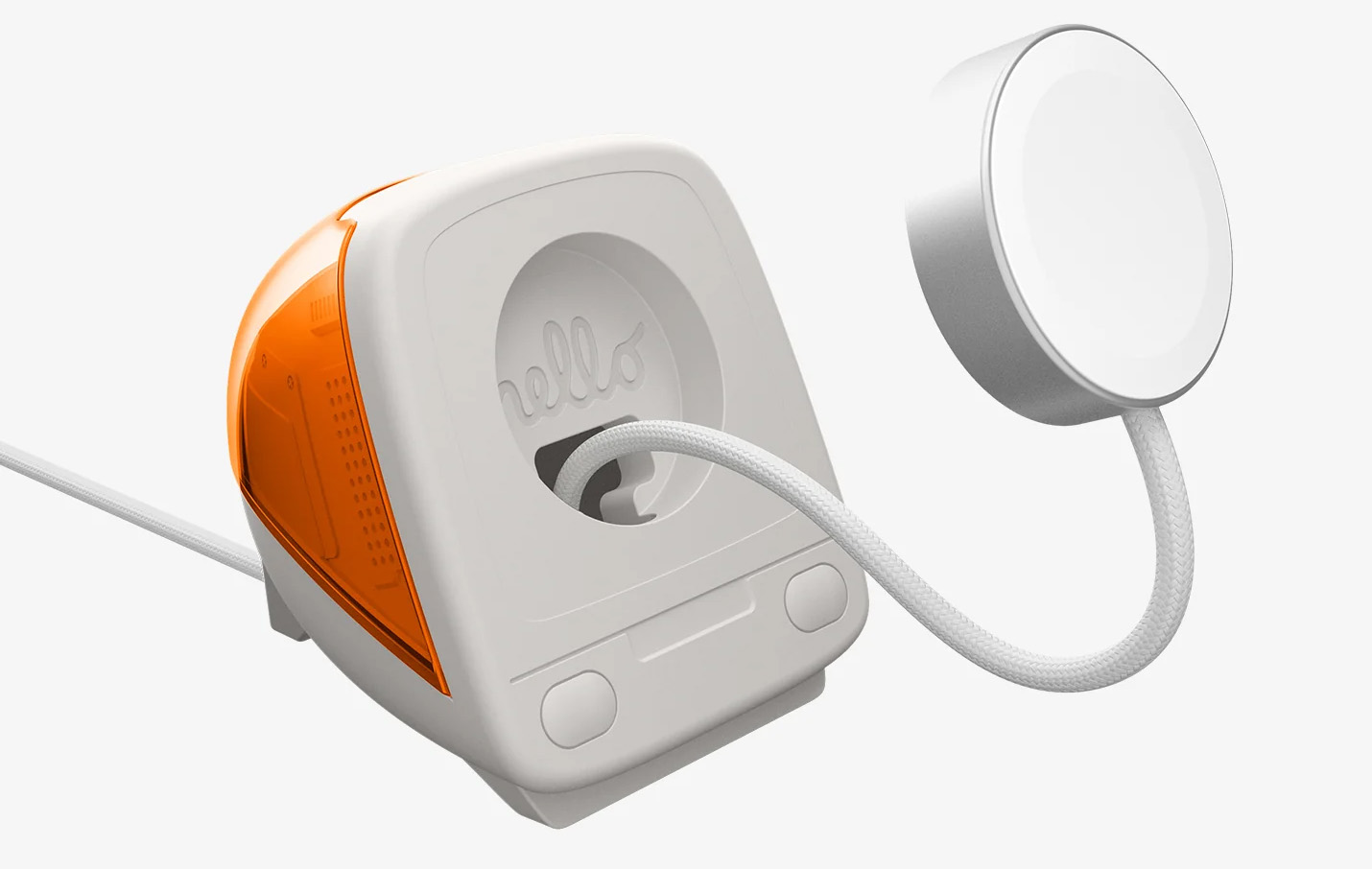 Spigen C1 Apple Watch charger in Tangerine