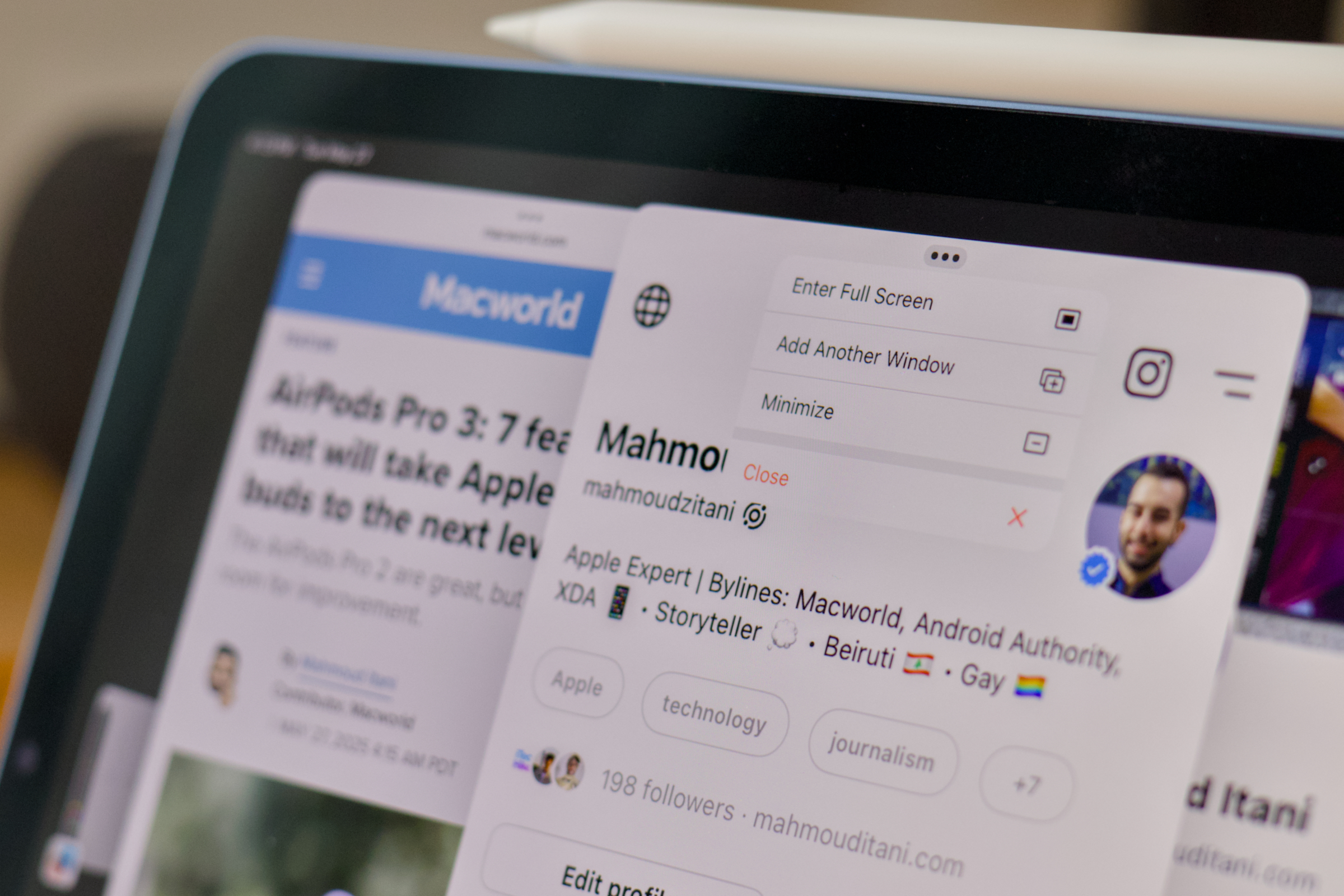 Stage Manager feature on iPadOS