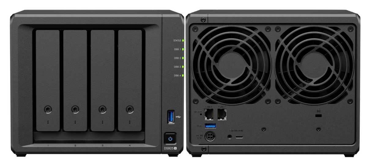 Synology DS925+ NAS drive review front and back