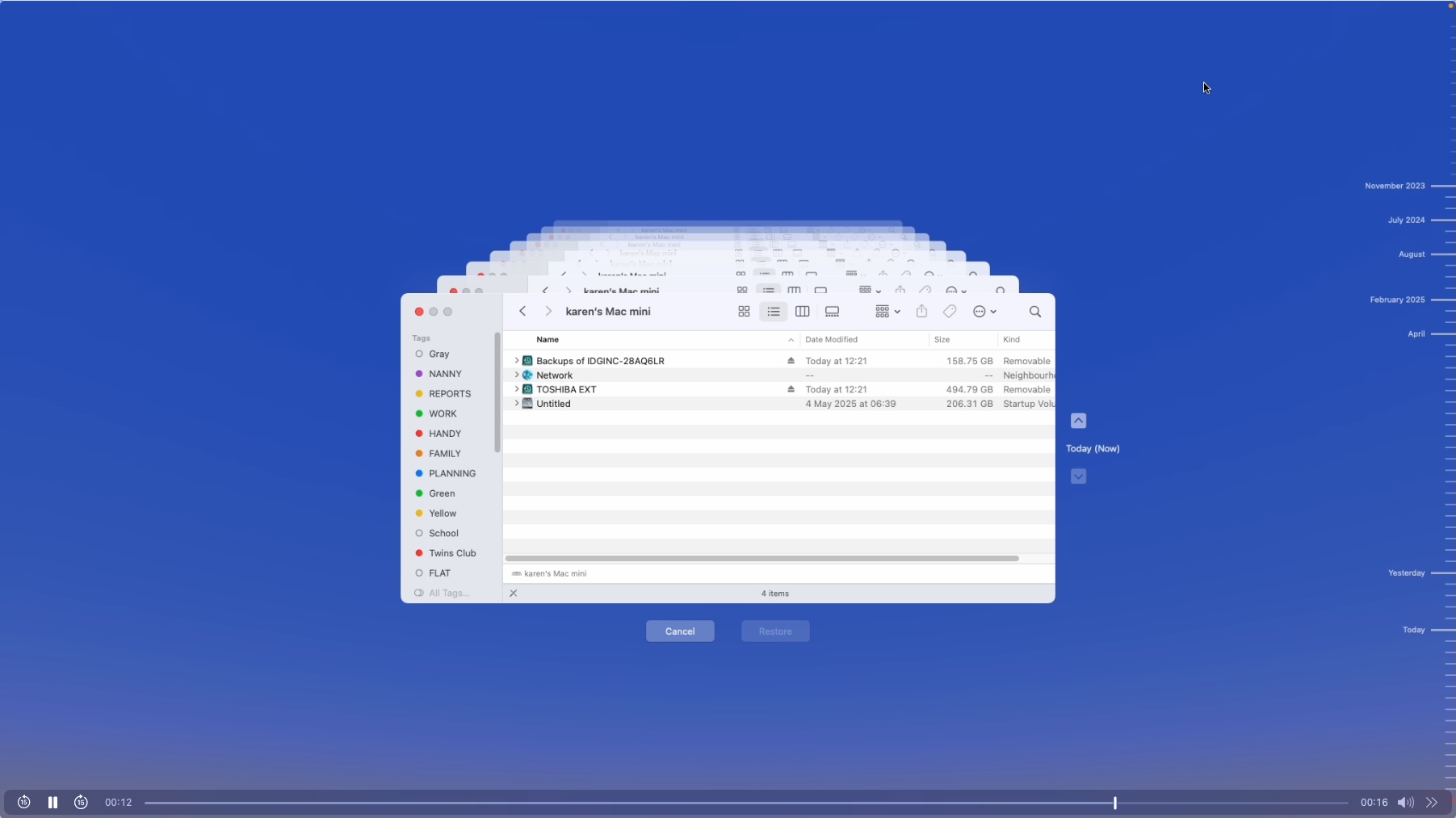 Time Machine snapshots