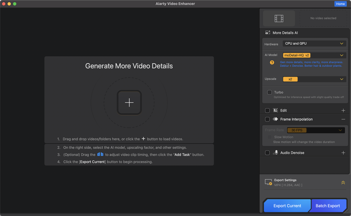 aiarty video enhancer mac