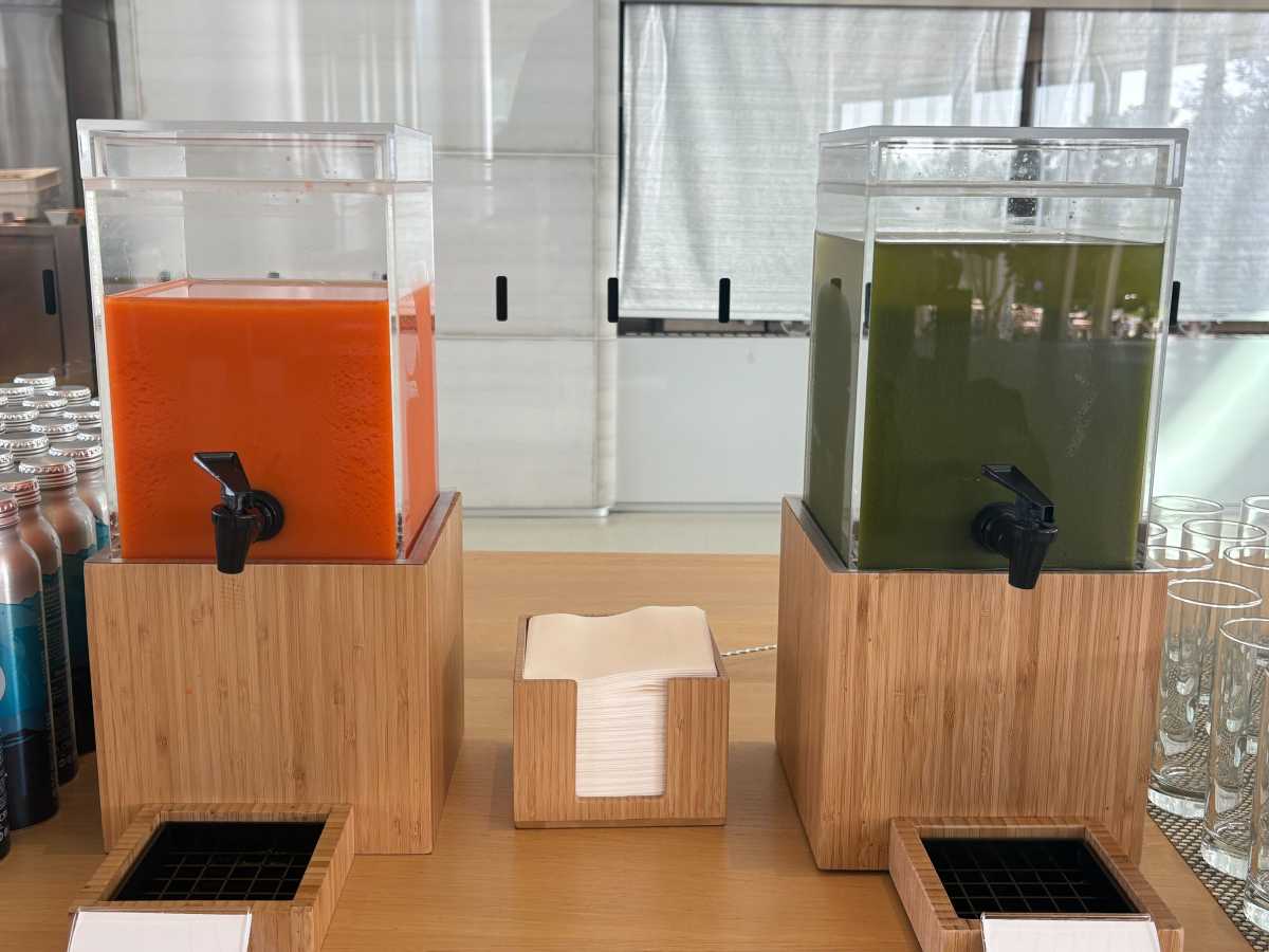 Green or orange drink at Apple Park