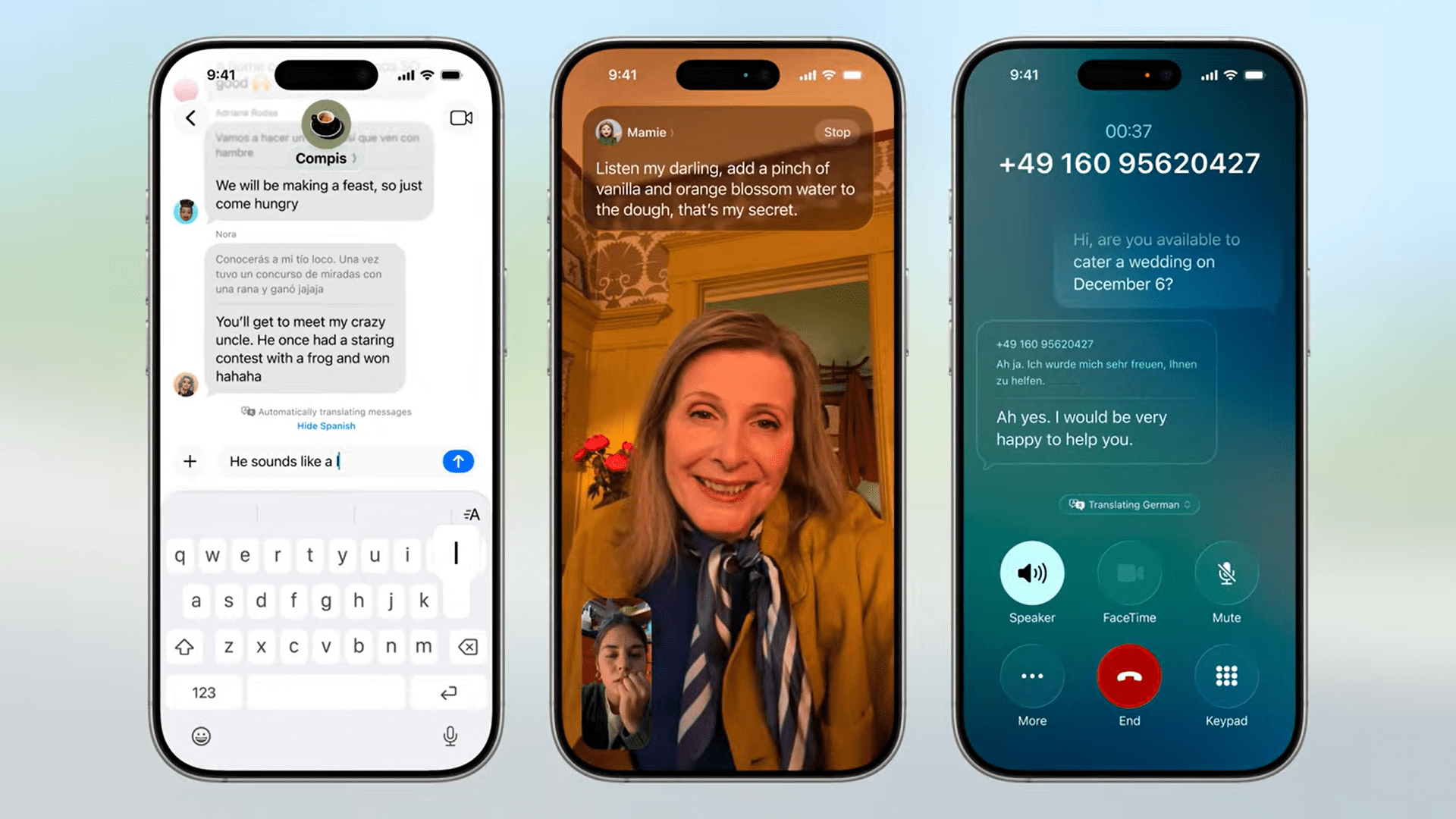 Apple Live Translation feature across Messages and Phone