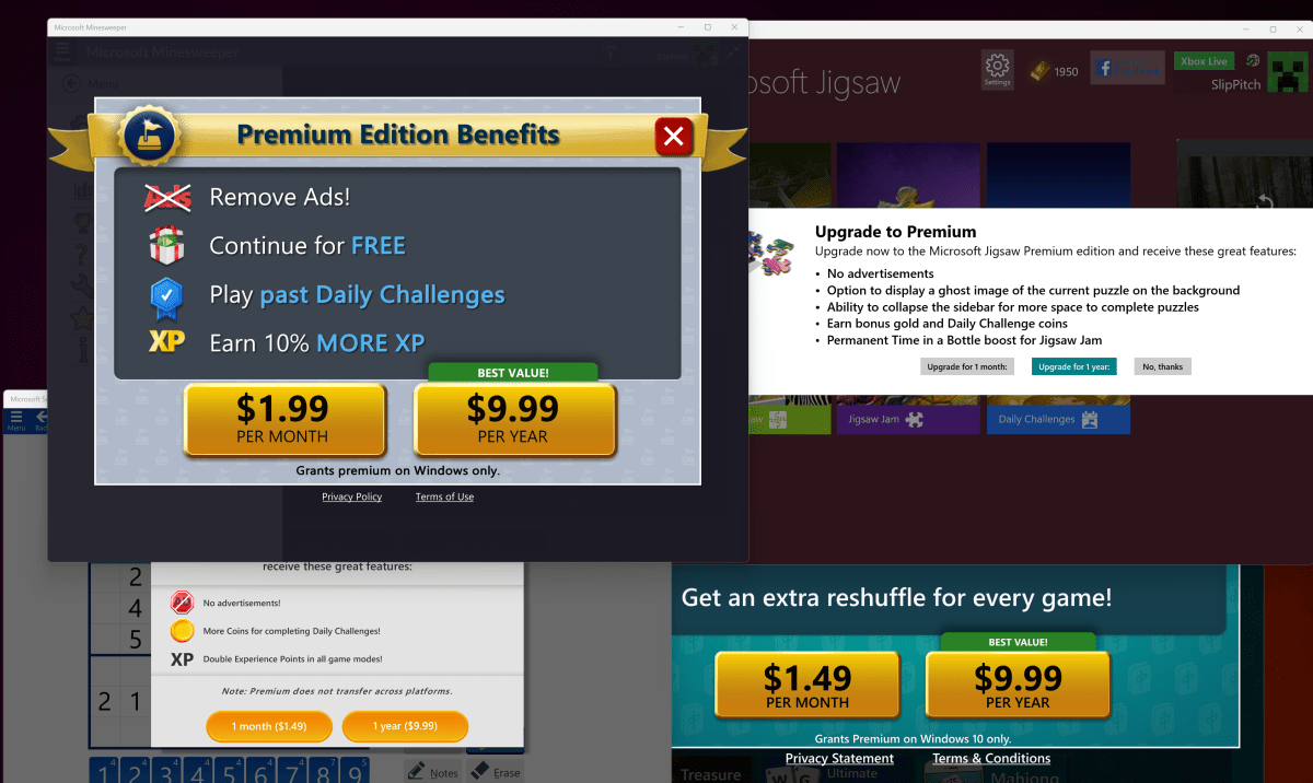 Microsoft Casual Games Premium Edition subscription