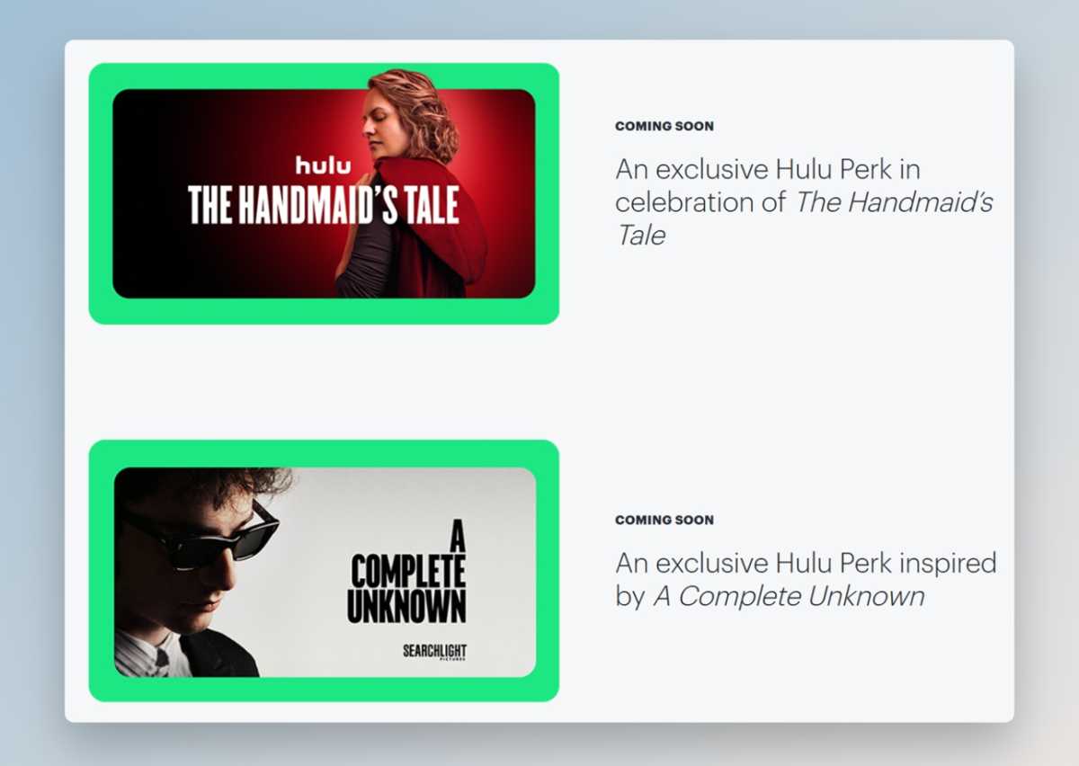 Hulu perks, including an